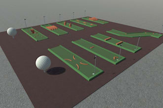 design realistic custom mini golf course design 2d and 3d