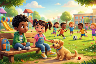 design children story book illustration, create unique 3d kids story