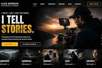 build squarespace photographer website videographer filmmaker portfolio website