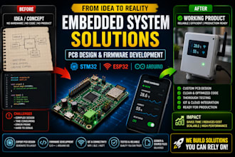 design stm32, esp32, arduino pcb and embedded firmware solutions