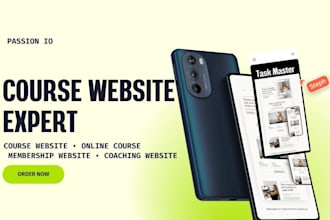 build a course website, membership website, online course website on passion io