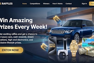design raffle website giveaway website competition website ticket event website