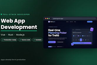 develop a web application with vue, nuxt and node js