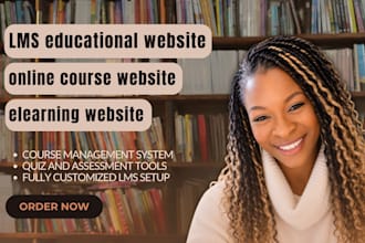create lms educational website online course website, elearning website