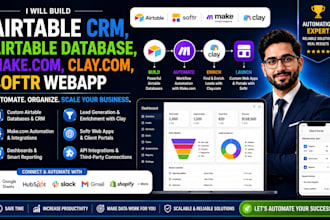 build airtable CRM database makecom automation softr web apps