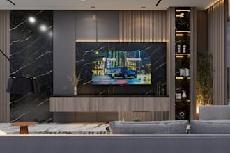 design modern minimalist interior and provide high quality 3d renders