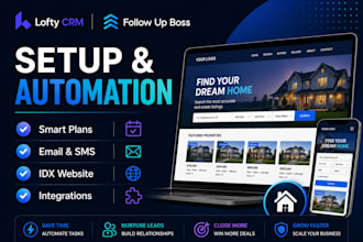 setup lofty CRM, follow up boss, idx website, ai virtual assistant for realtors