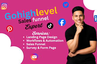 gohighlevel funnel go high level automation ghl workflow landing page expert a2p