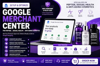 setup a google merchant centre or peptide sexual health anti aging cosmetics