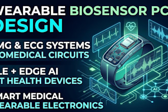 design smart wearable pcb for biosensors, emg, ecg, ble and edge ai systems