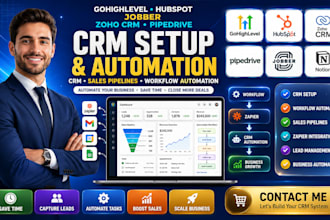 do jobber gohighlevel pipedrive zoho crm setup hubspot automation zapier notion