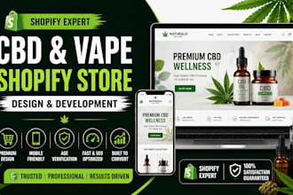create a premium shopify website for cbd and vape brands