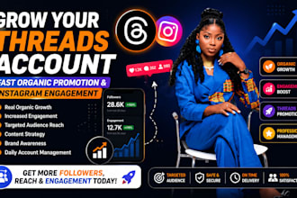 grow your threads accounts with fast organic promotion, instagram engagement