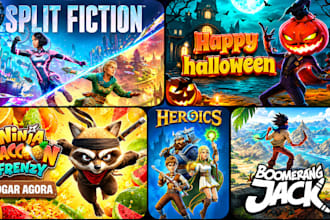 do steam capsule artwork, cover art, game art, youtube and facebook promo banner