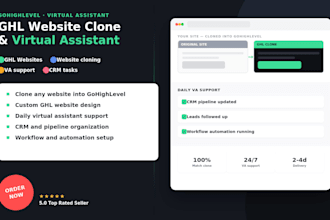 be your ghl virtual assistant, build and clone ghl website