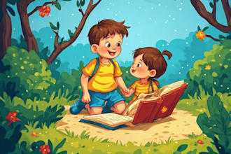 draw a children story book illustration