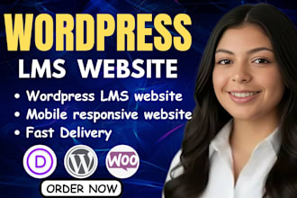 create wordpress lms website, online course website and elearning site