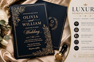 design a luxury wedding invitation card for print or digital