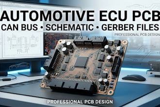 design automotive ecu pcb, can bus, schematic and gerber files