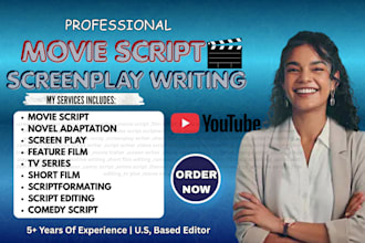 write feature film script screenplay TV series movie script short film script