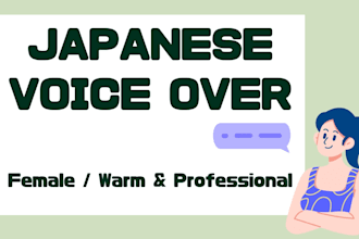 be your professional native japanese female voice over