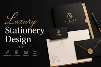 design custom printable business card, stationery set, folder design
