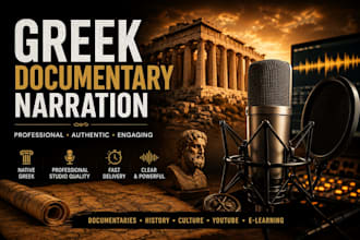 be your professional greek narrator for audiobooks and documentaries