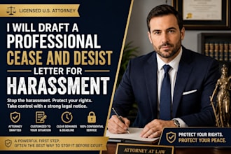 draft cease and desist letter for online harassment and cyberbullying