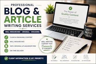 write blog posts and articles in english