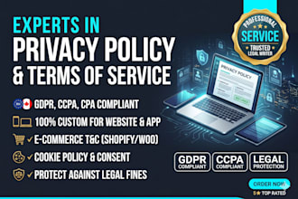write gdpr compliant privacy policy, terms of service and legal documents