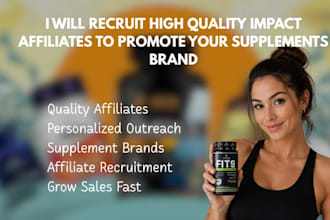 recruit high quality impact affiliates to promote your supplements brand