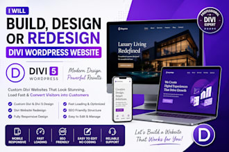 build, design or redesign divi wordpress website, divi 5