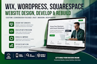 design website wix webiste, squarespace, wordpress template design