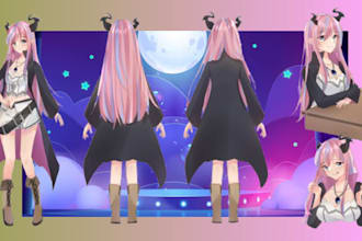 design and rig vtuber character in live2d vtuber model