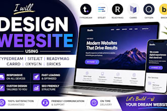 design typedream sitejet readymag carrd oxygen bricks beaver website builder