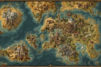 draw a custom map for fantasy, scifi, book or boardgame