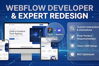 be your expert webflow developer for responsive webflow design and webflow cms
