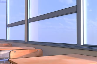 create stylized 3d anime background for you