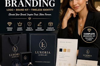 design jewelry brand and for jewelry business with a full custom branding kit
