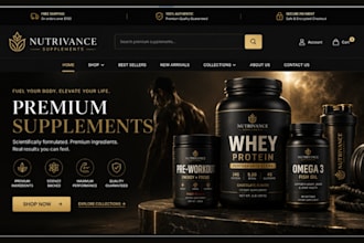 design private label supplement shopify store fitness supplement shopify store