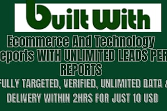 provide shopify or any tech stack using builtwith pro with unlimited leads