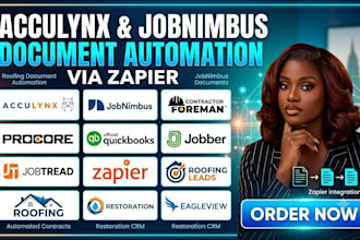 set up acculynx jobnimbus document automation via zapier roofing restoration