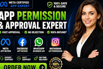 help you get meta app approval, facebook app review, ig, whatsapp API permission