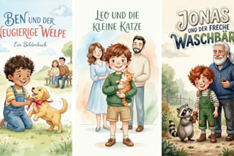 aquarell kinderbuchillustration für kinderbuch geschichtenbuch buchillustration