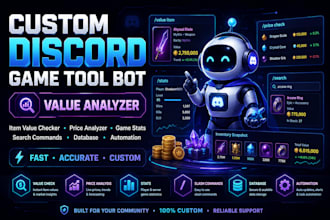 a custom discord game tool and item value analyzer bot
