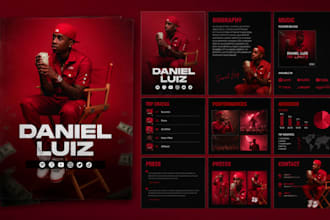 design a clickable music electronic press kit media kit or speaker one sheet