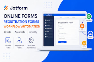 design jotform forms, registrations, and automated workflows