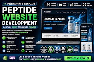 build fda compliant peptide website, research woocommerce peptide website