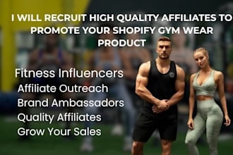 recruit high quality affiliates to promote your shopify gym wear product