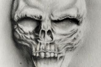 realistic charcoal portrait drawing